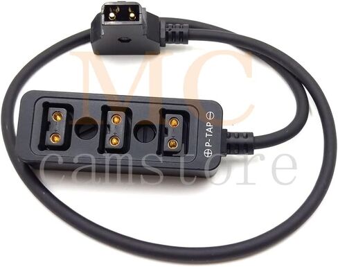 Metal Triple P-TAP D-tap V-Mount Power Splitter, D-tap to 3ports D-tap P-tap Splitter, Dtap Three-Way Splitter Battery hub (Red 3-port 60cm) in Saudi Arabia