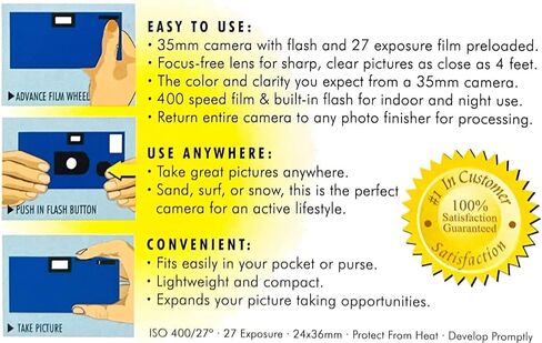 Disposable Camera 35mm Film Single Use 400 ASA/ISO 27 Exposures with Flash 2-Pack Bundle in Saudi Arabia