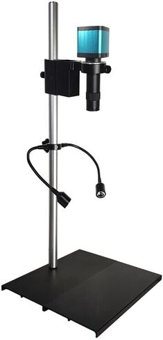 High Work Distance Microscope, 48MP 4K 22MP HDMI USB Digital Camera 130x C Mount Lens with Adjustable Gooseneck Spotlight LED Light, for Phone Repair Soldering Lab Work Set (22MP Microscope) in Kuwait