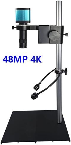High Work Distance Microscope, 48MP 4K 22MP HDMI USB Digital Camera 130x C Mount Lens with Adjustable Gooseneck Spotlight LED Light, for Phone Repair Soldering Lab Work Set (22MP Microscope) in Kuwait