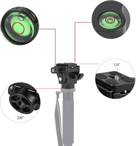UPQRSG Tripod Dancing Party Head, Aluminium Alloy 90°Tilt Camera Quick Release Metal Dancing Party Head, VD-12 Monopod Multifunction Camera Quick Release with Quick Release Plate in Kuwait
