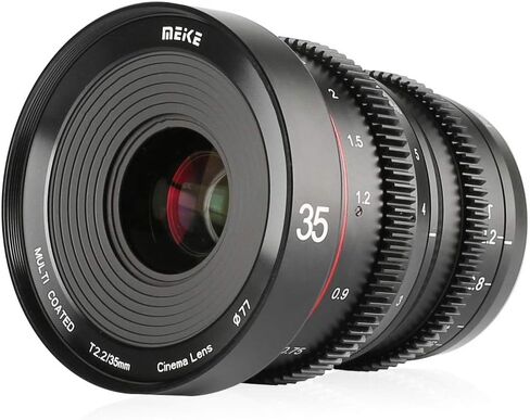 MEKE 35mm T2.2 Large Aperture Manual Focus Low Distortion 4K Mini Cine Lens Compatible with Fujifilm X Mount Cameras X-H1 X-T3 X-T4 X-T5 X-T20 X-T10 X-T2 X-T200 X-Pro2 X-T1 X-T100 X-E1 X30 X70 X-S10 in Saudi Arabia