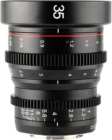 MEKE 35mm T2.2 Large Aperture Manual Focus Low Distortion 4K Mini Cine Lens Compatible with Fujifilm X Mount Cameras X-H1 X-T3 X-T4 X-T5 X-T20 X-T10 X-T2 X-T200 X-Pro2 X-T1 X-T100 X-E1 X30 X70 X-S10 in Saudi Arabia