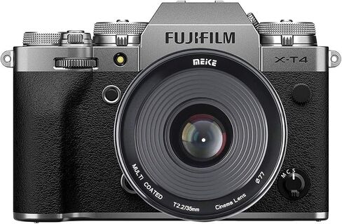 MEKE 35mm T2.2 Large Aperture Manual Focus Low Distortion 4K Mini Cine Lens Compatible with Fujifilm X Mount Cameras X-H1 X-T3 X-T4 X-T5 X-T20 X-T10 X-T2 X-T200 X-Pro2 X-T1 X-T100 X-E1 X30 X70 X-S10 in Saudi Arabia