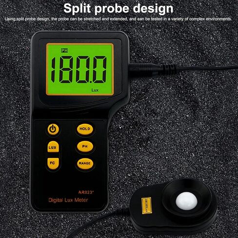 EVTSCAN Digital Illuminance Meter, Lux Meter Photometric Measurement Data Retention Accurate High Sensitivity 3‑Gear in Kuwait