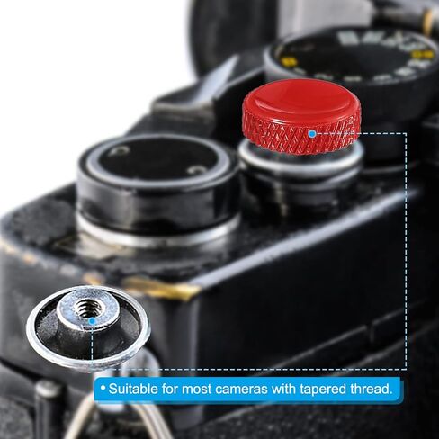 PATIKIL Camera Shutter Button, 2 Pack Soft Shutter Release Button Pure Copper Camera Button Carved suitable for Nikon for Fujifilm for Leica DSLR/SLR Camera, Black in Saudi Arabia