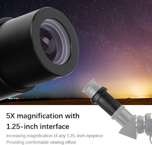 5X Barlow Lens, Black Metal Barlow Lens/T Adapter for 1.25'' Telescope, M42 x 0.75mm Thread Pitch Lens, for Astronomical Photography - Fully Multi Coated FMC in Kuwait