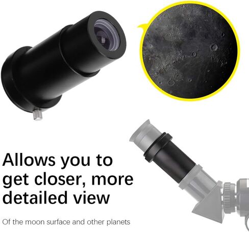 5X Barlow Lens, Black Metal Barlow Lens/T Adapter for 1.25'' Telescope, M42 x 0.75mm Thread Pitch Lens, for Astronomical Photography - Fully Multi Coated FMC in Kuwait