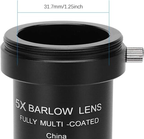 5X Barlow Lens, Black Metal Barlow Lens/T Adapter for 1.25'' Telescope, M42 x 0.75mm Thread Pitch Lens, for Astronomical Photography - Fully Multi Coated FMC in Kuwait