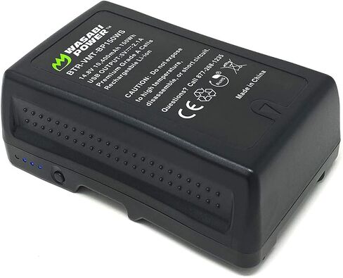 Wasabi Power V-Mount Battery (14.8V, 10400mAh, 150Wh) and V-Mount Battery Charger with D-Tap for Sony Video Camera Camcorder, Broadcast LED Light, and Any Other Compatible Video Camera Camcorder in Saudi Arabia