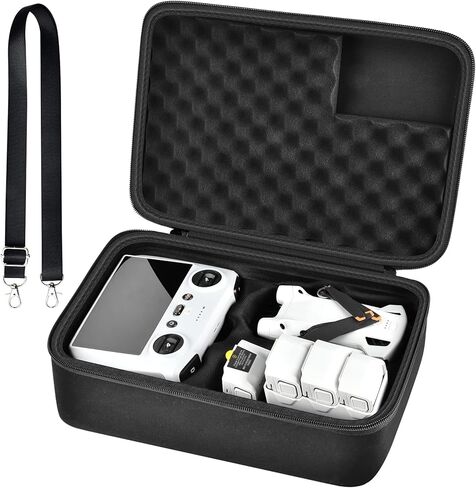 Hard Case Compatible with DJI Mini 3 Pro Drone and New for DJI RC Controller, Portable Travel Holder for Spare Propellers, Lightweight and Foldable Camera Drone Storage Bag and Accessories - Box Only in Saudi Arabia