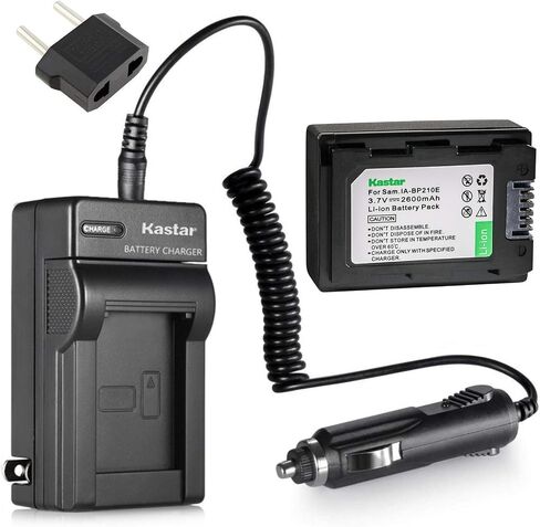 Kastar Battery X1 & Charger for Samsung IA-BP210E IA-BP210R IA-BP420E and Samsung HMX-H200 HMX-H203 HMX-H204 HMX-H205 HMX-H220 HMX-H300 HMX-H303 HMX-H304 HMX-H305 HMX-H320 HMX-H400 HMX-H405 HMX-S10 in Saudi Arabia