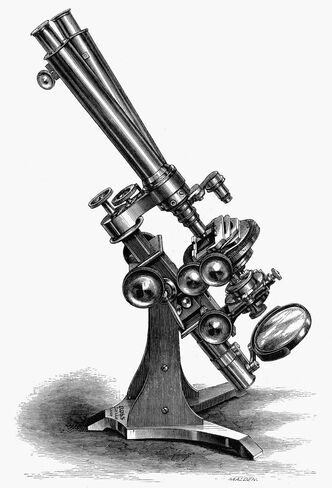 Binocular Microscope N19Th Century Line Engraving Poster Print by (18 x 24) in Kuwait