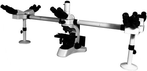BoliOptics Five Head Microscope Multiview Teaching Trinocular Compound Microscope 40X-1000X LED Light Biological Infinity Plan Achromatic Objectives Abbe Condenser Colored Filters in Kuwait