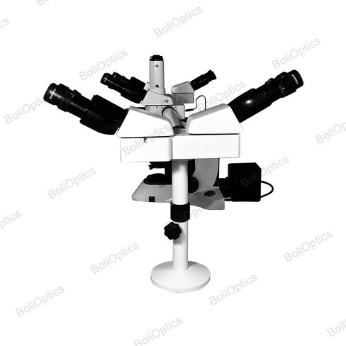 BoliOptics Five Head Microscope Multiview Teaching Trinocular Compound Microscope 40X-1000X LED Light Biological Infinity Plan Achromatic Objectives Abbe Condenser Colored Filters in Kuwait