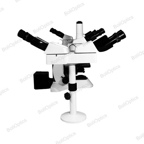 BoliOptics Five Head Microscope Multiview Teaching Trinocular Compound Microscope 40X-1000X LED Light Biological Infinity Plan Achromatic Objectives Abbe Condenser Colored Filters in Kuwait