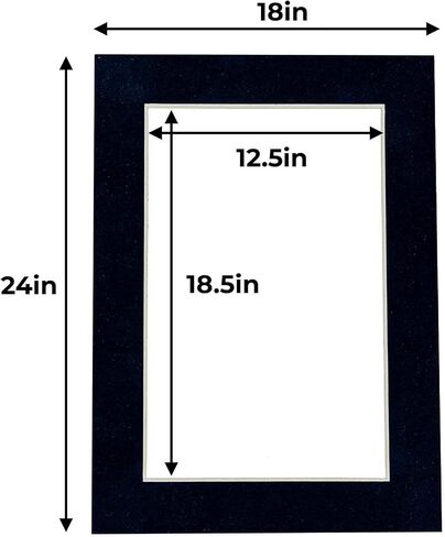 18x24 Mat for 13x19 Photo - Precut Navy Suede Picture Matboard for Frames Measuring 18 x 24 Inches - Bevel Cut Matte to Display Art Measuring 13 x 19 Inches - Acid Free Pack of 100 MATS in Saudi Arabia