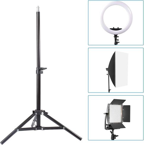 حامل إضاءة على سطح الطاولة، عبوتان من حامل ثلاثي القوائم من الألومنيوم الصغير من Riqiorod مع أقصى ارتفاع 32 بوصة/80 سم للضوء الدائري، والعاكسات، والصناديق اللينة، والمظلات، والخلفيات، وجهاز عرض كاميرا الفيديو، وكاميرا الويب in Kuwait