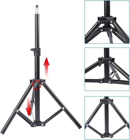 حامل إضاءة على سطح الطاولة، عبوتان من حامل ثلاثي القوائم من الألومنيوم الصغير من Riqiorod مع أقصى ارتفاع 32 بوصة/80 سم للضوء الدائري، والعاكسات، والصناديق اللينة، والمظلات، والخلفيات، وجهاز عرض كاميرا الفيديو، وكاميرا الويب in Kuwait