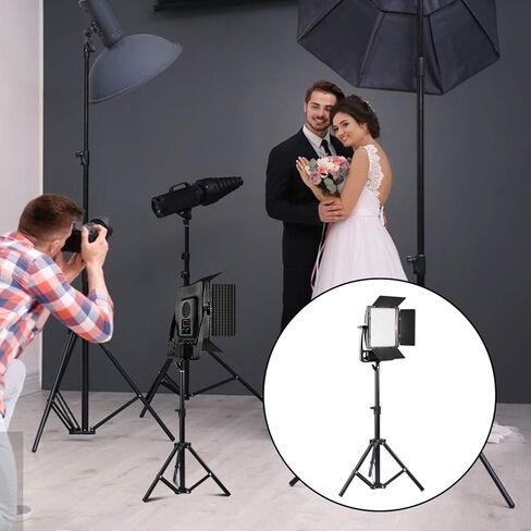 حامل إضاءة على سطح الطاولة، عبوتان من حامل ثلاثي القوائم من الألومنيوم الصغير من Riqiorod مع أقصى ارتفاع 32 بوصة/80 سم للضوء الدائري، والعاكسات، والصناديق اللينة، والمظلات، والخلفيات، وجهاز عرض كاميرا الفيديو، وكاميرا الويب in Kuwait