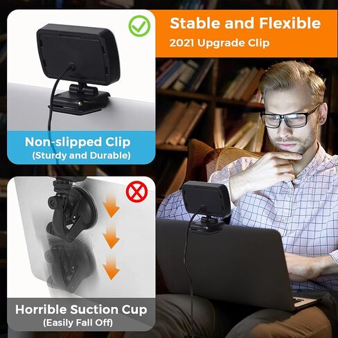 Video Conference Lighting, Webcam Lighting for Remote Working, Zoom Lighting for Laptop/Computer, Zoom Calls, Live Streaming, Self Broadcasting, Video Light for Zoom Meeting with Sturdy Clip in Saudi Arabia