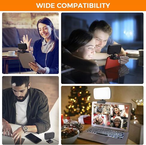 Video Conference Lighting, Webcam Lighting for Remote Working, Zoom Lighting for Laptop/Computer, Zoom Calls, Live Streaming, Self Broadcasting, Video Light for Zoom Meeting with Sturdy Clip in Saudi Arabia