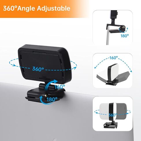 Video Conference Lighting, Webcam Lighting for Remote Working, Zoom Lighting for Laptop/Computer, Zoom Calls, Live Streaming, Self Broadcasting, Video Light for Zoom Meeting with Sturdy Clip in Saudi Arabia