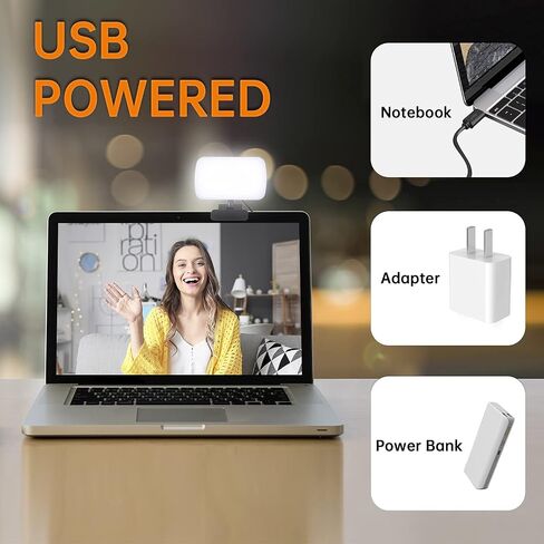 Video Conference Lighting, Webcam Lighting for Remote Working, Zoom Lighting for Laptop/Computer, Zoom Calls, Live Streaming, Self Broadcasting, Video Light for Zoom Meeting with Sturdy Clip in Saudi Arabia