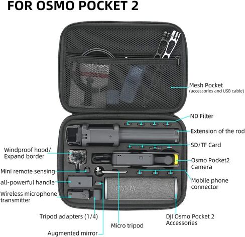Osmo Pocket 3 Carrying Case, Portable Travel Storage Protective Carry Bag for DJI OSMO Pocket 3 Creator Combo Accessories, Carry Bag Large Capacity Protective Handbag All in One Gadget Storage Bag in Saudi Arabia