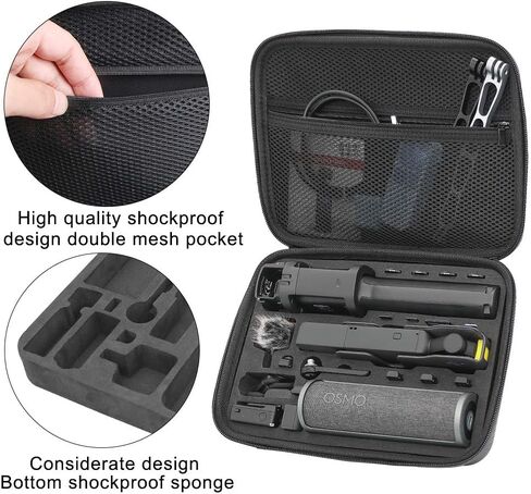 Osmo Pocket 3 Carrying Case, Portable Travel Storage Protective Carry Bag for DJI OSMO Pocket 3 Creator Combo Accessories, Carry Bag Large Capacity Protective Handbag All in One Gadget Storage Bag in Saudi Arabia