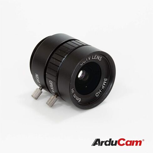 Arducam Lens for Raspberry Pi HQ Camera, Wide Angle CS-Mount Lens, 6mm Focal Length with Manual Focus and Adjustable Aperture in Saudi Arabia
