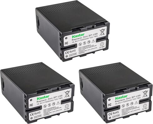 Kastar 4-Pack BP-U98 Battery Replacement for Sony BP-U30, BP-U35, BP-U60, BP-U68, BP-U70, BP-U90, BP-U98 Battery, Sony PMW-EX260, PMW-EX280, PMW-F3, PMW-F3K, PMW-F3L, XDCAM EX, HD422, PHU-60K Camera in Kuwait