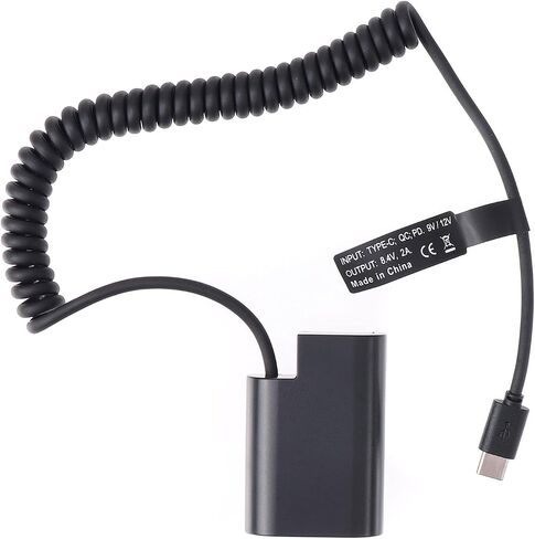 FocusFoto USB-C Type-C to Full Decoded DMW-BLF19 Dummy Battery DMW-DCC12 Coupler Power Adapter Spring Cable for Panasonic GH3 GH4 GH5 GH5s Camera. in Saudi Arabia