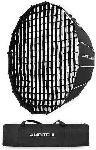 AMBITFUL QD-P70 27.5" 70CM Portable Quickly Fast Installation Deep Parabolic Softbox Bowens Mount with Honeycomb Grid for Godox SL-60W VL150 VL200 VL300 UL150 SL150II (QD-P70) in Saudi Arabia