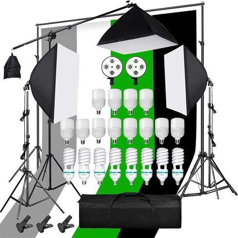 BHVXW Photographic Lighting Kit 4 Socket Lamp Holder 1.6 * 3m Backdrop Background Cloth Cantilever Frame Support for Photo Studio (Size : E) in Saudi Arabia