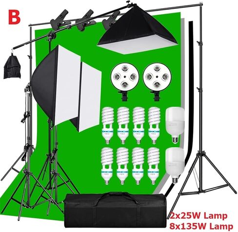 BHVXW Photographic Lighting Kit 4 Socket Lamp Holder 1.6 * 3m Backdrop Background Cloth Cantilever Frame Support for Photo Studio (Size : E) in Saudi Arabia
