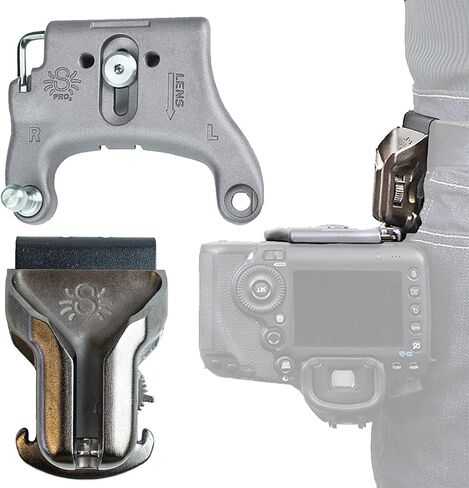 SPIDER HOLSTER – SpiderPro Camera Holster Set v2 for Carrying Professional DSLR Camera with Clip-On Self-Locking Camera Holster, DSLR Camera Plate, and Stainless Steel Pin – Compatible with Any Belt in Kuwait