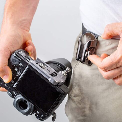 SPIDER HOLSTER – SpiderPro Camera Holster Set v2 for Carrying Professional DSLR Camera with Clip-On Self-Locking Camera Holster, DSLR Camera Plate, and Stainless Steel Pin – Compatible with Any Belt in Kuwait
