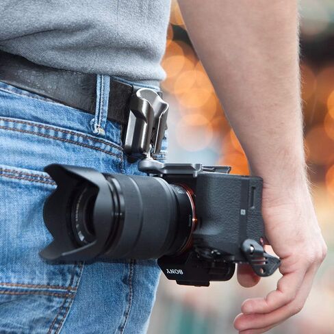 SPIDER HOLSTER – SpiderPro Camera Holster Set v2 for Carrying Professional DSLR Camera with Clip-On Self-Locking Camera Holster, DSLR Camera Plate, and Stainless Steel Pin – Compatible with Any Belt in Kuwait