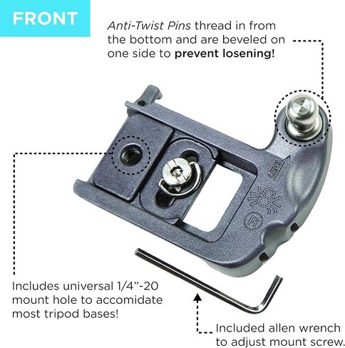 SPIDER HOLSTER – SpiderPro Camera Holster Set v2 for Carrying Professional DSLR Camera with Clip-On Self-Locking Camera Holster, DSLR Camera Plate, and Stainless Steel Pin – Compatible with Any Belt in Kuwait