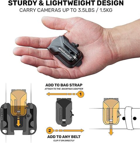 SPIDER HOLSTER – Clip-on Camera Holster and Camera Plate with Durable Stainless Steel Pin – Compatible with Any Belt in Saudi Arabia