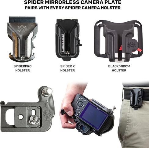 Spider Holster - نظام الكاميرا الفردية SpiderPro DSLR v2 لحمل كاميرا احترافية واحدة ومعدات ثقيلة تتميز بحزام مع حافظة كاميرا مدمجة ذاتية القفل للوصول الآمن إلى الكاميرا ذات السحب السريع in Kuwait