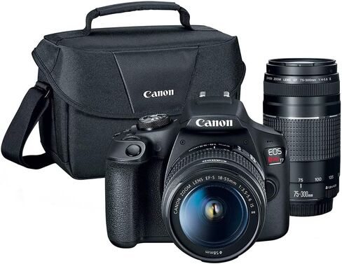 Canon 2727C021 EOS Rebel T7 DSLR Camera with EF18-55mm + EF 75-300mm Double Zoom Kit Bundle with 3 YR CPS Enhanced Protection Pack in Saudi Arabia