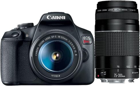 Canon 2727C021 EOS Rebel T7 DSLR Camera with EF18-55mm + EF 75-300mm Double Zoom Kit Bundle with 3 YR CPS Enhanced Protection Pack in Saudi Arabia