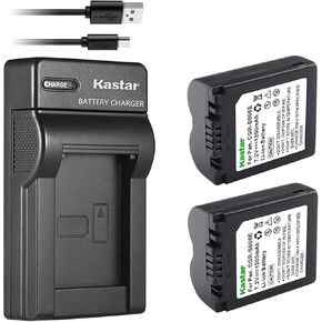 Kastar Battery (X2) & Slim USB Charger for Panasonic CGA-S006, CGR-S006 and Panasonic Lumix DMC-FZ7, DMC-FZ8, DMC-FZ18, DMC-FZ28, DMC-FZ30, DMC-FZ35, DMC-FZ38, DMC-FZ50 Digital Camera in Saudi Arabia