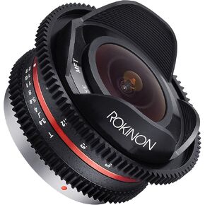 عدسة Rokinon CV75MFT-B 7.5 مم T3.8 Cine Fisheye لكاميرات أوليمبوس/باناسونيك مايكرو 4/3 باللون الأسود | توفر عدسة السينما تركيزًا يدويًا سلسًا وأداءً بصريًا ثابتًا لإنتاج الفيديو الاحترافي. in Saudi Arabia