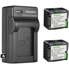 Kastar 3-Pack CGA-DU14 Battery and AC Wall Charger Replacement for Panasonic PV-GS250, PV-GS300, PV-GS320, PV-GS400, PV-GS500, SDR-H18, SDR-H20, SDR-H200, SDR-H250, SDR-H280, SDR-H288, VDR-D100 Camera in Kuwait