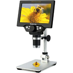 Koolertron 7 بوصة LCD مجهر رقمي، 12MP 1-1200X تكبير 1080P مجهر عملة مع شاشة، 8 أضواء LED، مجهر بطارية قابلة لإعادة الشحن لمصنع لحام ثنائي الفينيل متعدد الكلور/الصخور/الحشرات/إصلاح الساعات in Kuwait