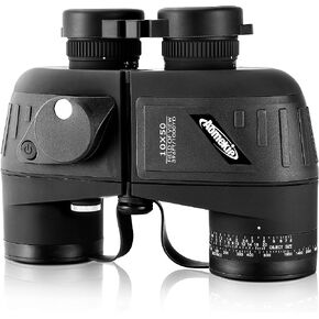 Aomekie 10x50 Binoculars for Adults Marine Military Binoculars Waterproof with Rangefinder Compass BAK4 Prism FMC Lens for Birdwatching Hunting Boating (10X50 Black)