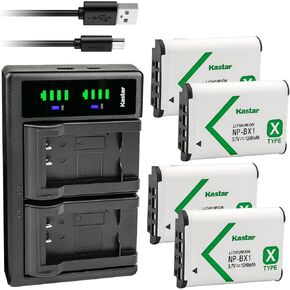 Kastar NP-BX1 LTD2 USB Battery Charger Replacement for Sony HDR-AS300, HDR-AS50 Action Cam, HDR-AS50R, HDR-CX240, HDR-CX240E, HDR-CX405, HDR-CX440, HDR-GW66, HDR-GWP88, Vlog Camera ZV-1 in Kuwait